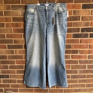 Good American Good Skate cropped wide leg jeans - size 15